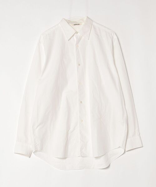 オーラリー WASHED FINX TWILL CPOシャツ 白 長袖 na4 AURALEE（オーラリー） WASHED FINX TWILL 長袖シャツ 4(M) ホワイト