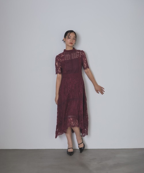 Rose of Sharon 半袖ワンピース M ボルドー レディース : ZOZOTOWN