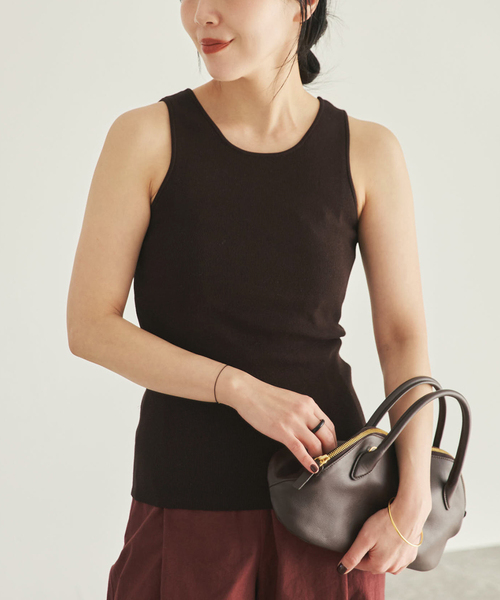plage（プラージュ） タンクトップ ノースリーブ layered rib ニット