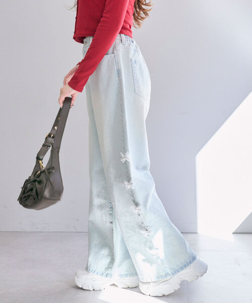 「OLIVE des OLIVE」 デニムパンツ MEDIUM ブルー レディース_画像9