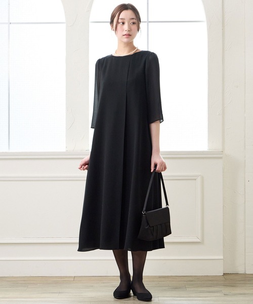 AIMER（エメ） 7分袖ワンピース MEDIUM ブラック レディース