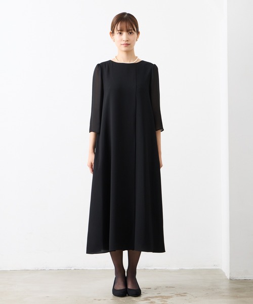 AIMER（エメ） 7分袖ワンピース MEDIUM ブラック レディース