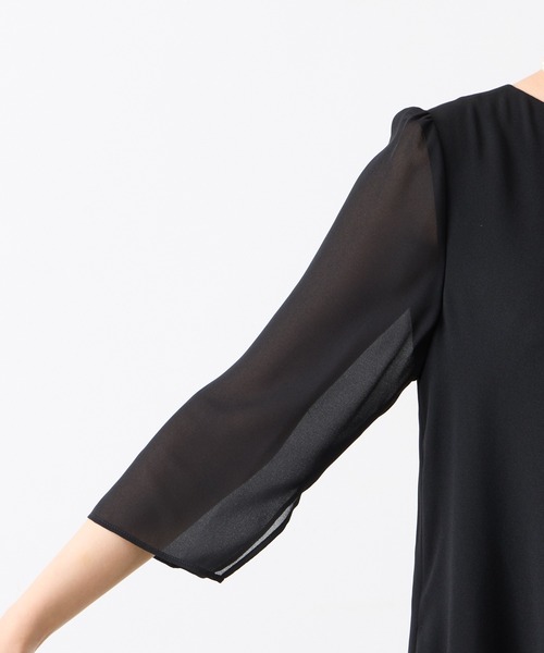 AIMER（エメ） 7分袖ワンピース MEDIUM ブラック レディース
