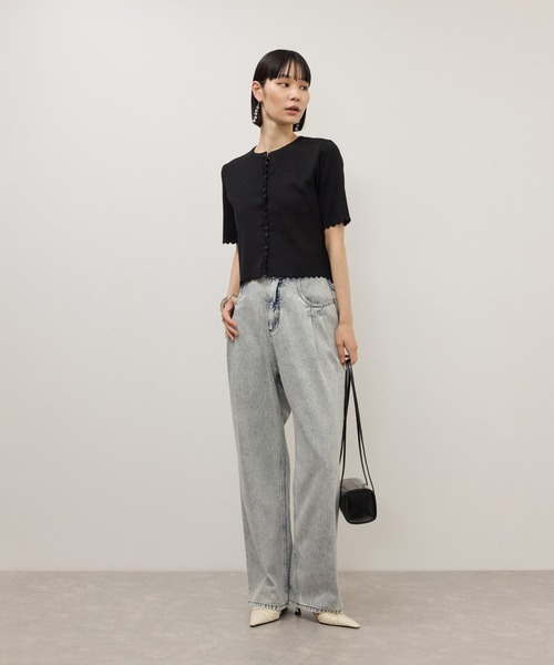 ADAM ET ROPE'（アダムエロペ） カーディガン 半袖 「WEB限定」ハーフ