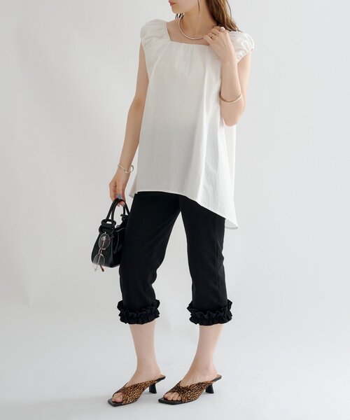 mystic（ミスティック） パンツ 裾フリルサブリナパンツ レディース