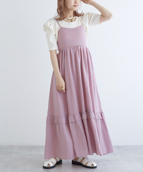 pp closetのワンピ w closet（ダブルクローゼット） キャミソールワンピース FREE ピンク