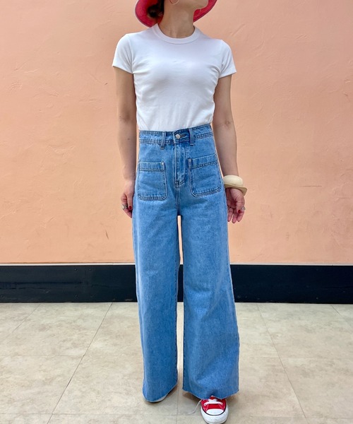 「ISOOK」 デニムパンツ M ブルー レディース_画像3