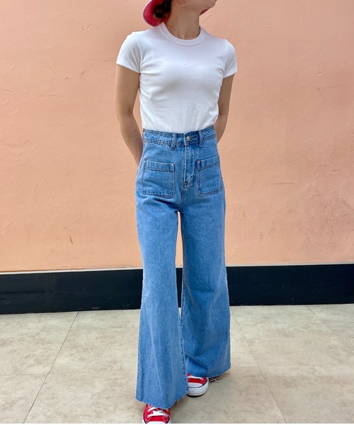 「ISOOK」 デニムパンツ M ブルー レディース_画像4