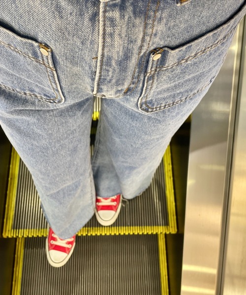 「ISOOK」 デニムパンツ M ブルー レディース_画像5