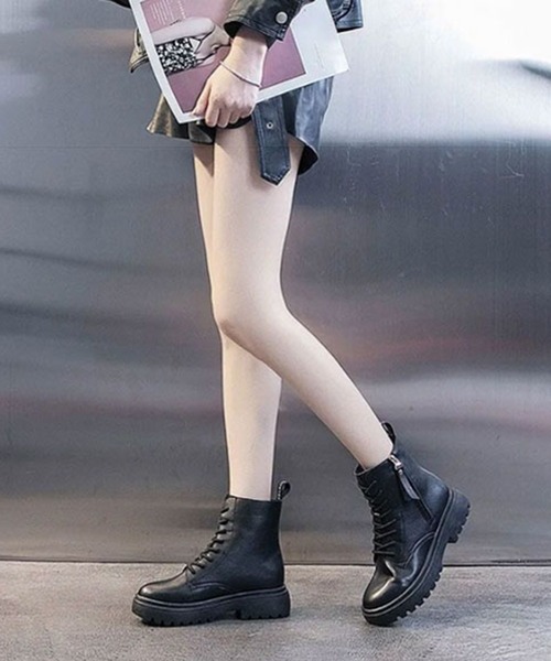 STYLEBLOCK ブーツ サイドジップレースアップブーツ レディース