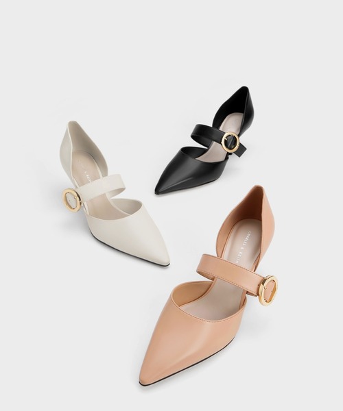 CHARLES & KEITH｜ウーブン ドルセイアンクルストラップパンプス