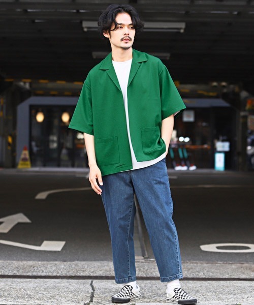 LUXSTYLE ジャケット テーラードジャケット ボタンレス半袖