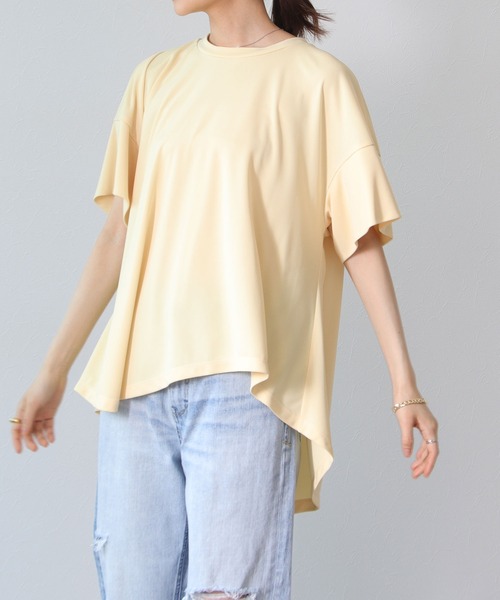 tシャツ 「UVカット/接触冷感」イレギュラーヘムTブラウス レディース