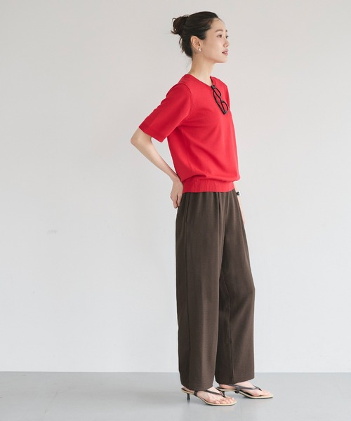 coca（コカ） パンツ ＼再入荷／ シボサテンライクイージーパンツ 防