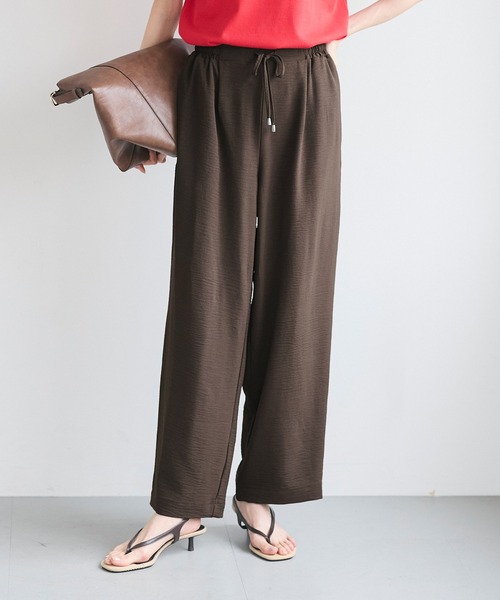 coca（コカ） パンツ ＼再入荷／ シボサテンライクイージーパンツ 防