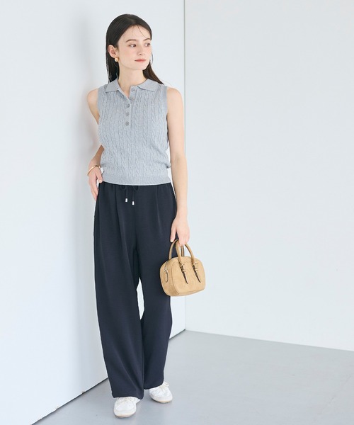 coca（コカ） パンツ ＼再入荷／ シボサテンライクイージーパンツ 防