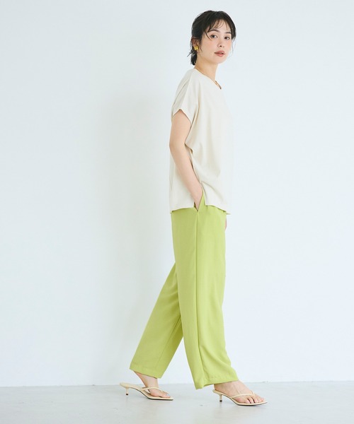 coca（コカ） パンツ ＼再入荷／ シボサテンライクイージーパンツ 防