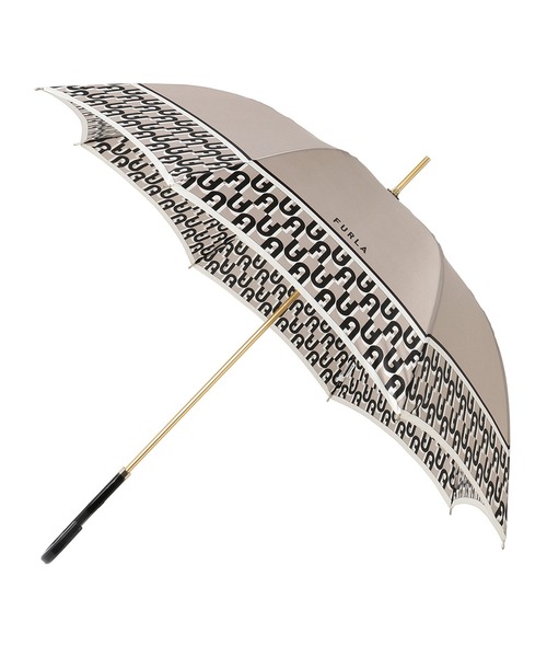 FURLA（フルラ） 傘 傘 長傘 耐風 日本製 ”アーチロゴボーダー