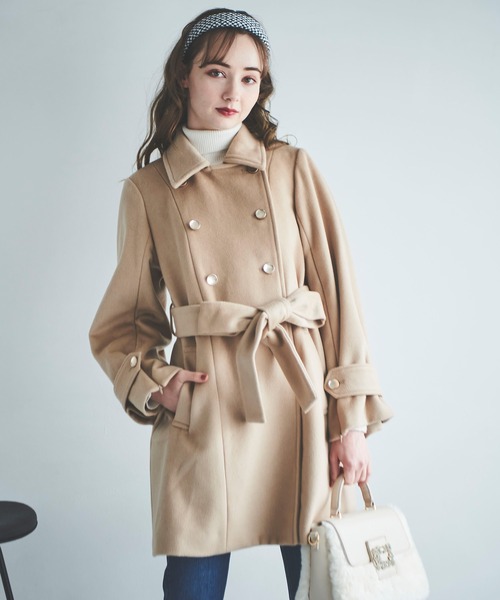 LANVIN en Bleu 「LANVIN Bleu」 ニットポンチョ 38 キャメル