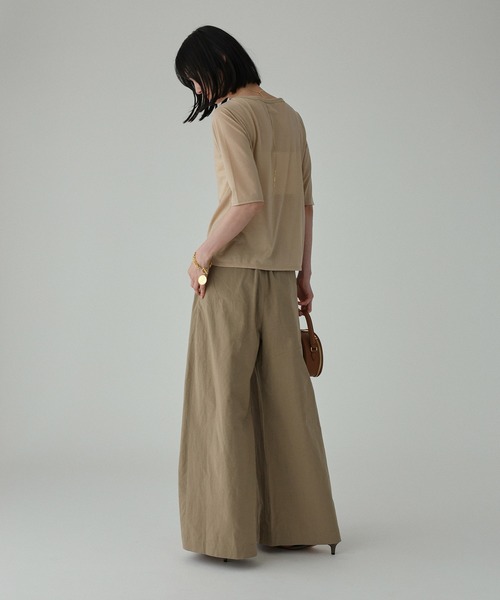 BABYLONE パンツ ウェザータックワイドパンツ レディース