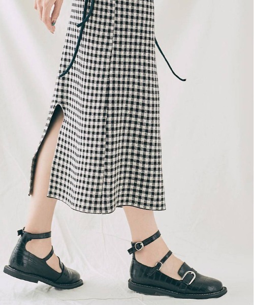 スカート チェック柄＆アーガイル ニット ナロー : ZOZOTOWN Yahoo!店