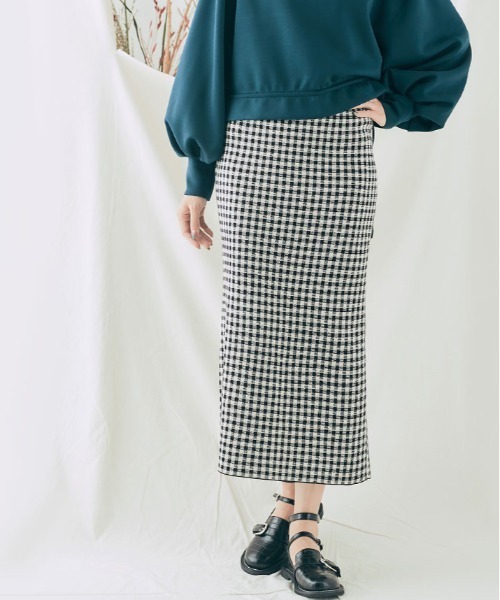 スカート チェック柄＆アーガイル ニット ナロー : ZOZOTOWN Yahoo!店