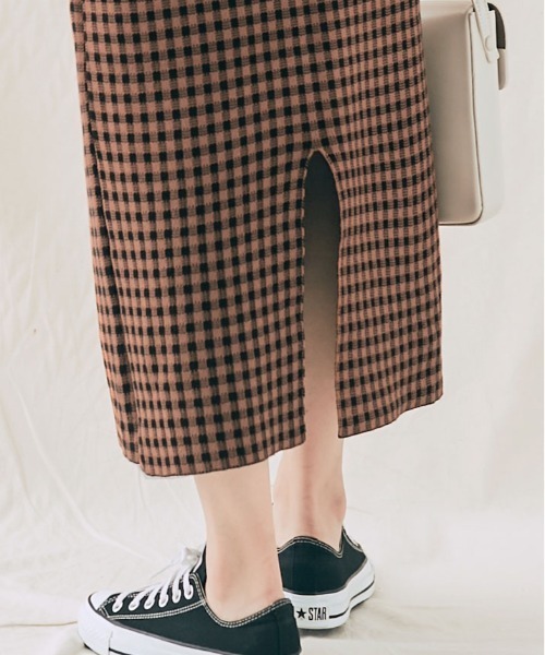 スカート チェック柄＆アーガイル ニット ナロー : ZOZOTOWN Yahoo!店