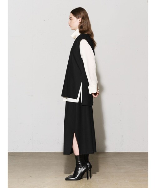 ベスト ジレ MIDIUMISOLID for Ladies ウールVネックベスト レディース MIDIUMISOLID ベスト ジレ for Ladies ウールVネックベスト