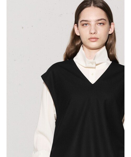 ベスト ジレ MIDIUMISOLID for Ladies ウールVネックベスト レディース MIDIUMISOLID ベスト ジレ for Ladies ウールVネックベスト
