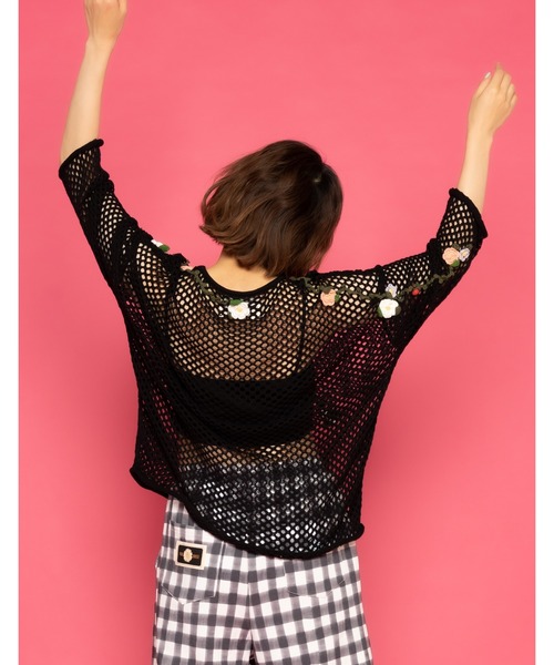 tシャツ little sunny bite と pink house Floral mesh top レディース Little sunny bite tシャツ little と pink house Floral mesh