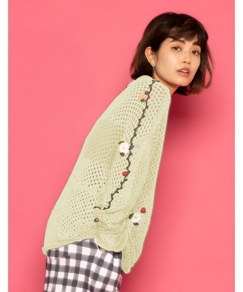 tシャツ little sunny bite と pink house Floral mesh top レディース Little sunny bite tシャツ little と pink house Floral mesh