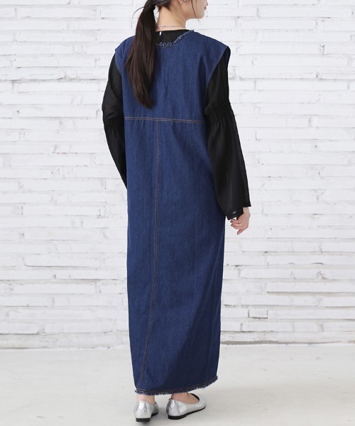 デニムジャンパースカート センタージップデニムジャンパースカート | outlet | axes femme