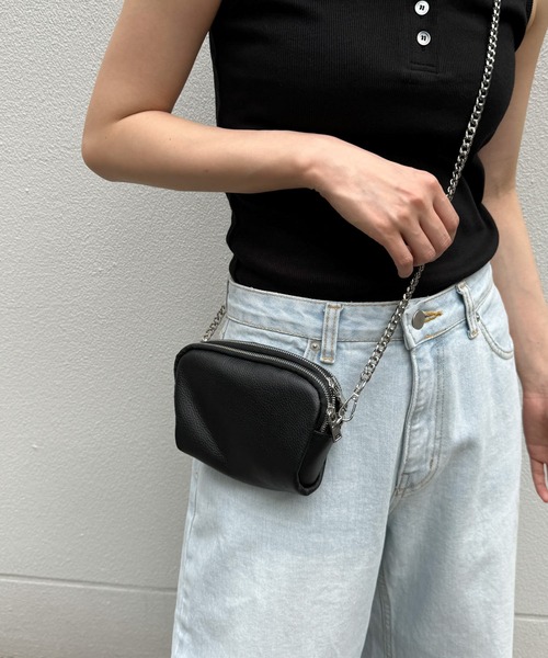   Jeans☆ロゴ入り チェーン ショルダーバッグ♪ デニムキルティングチェーン ショルダーバッグ | ファッション