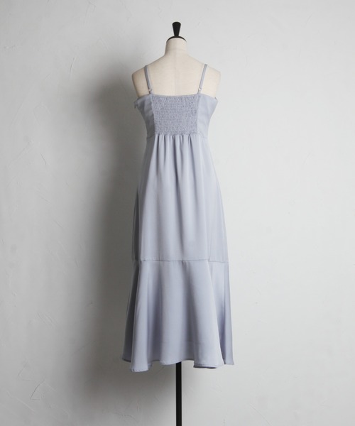 tocco closet ワンピース リボン付きパール装飾トップス×サテン
