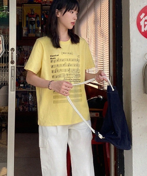 tシャツ HOLE DETAIL T-SH「セットアップ着用可能」 / ホールディテールTシャツ レディース Tシャツ レディース 半袖 USAコットンラウンドヘムオーバー
