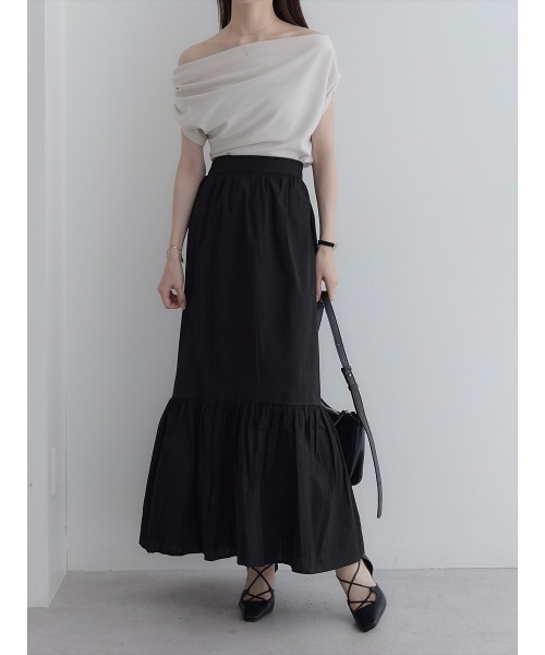 amel（エイメル） tシャツ 半袖 アシンメトリードレープトップス