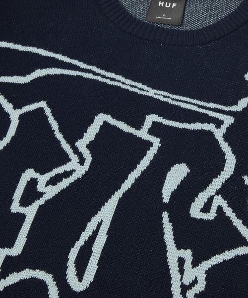 HUF セーター ニット OUTLINES CREWNECK SWEATER / ハフ