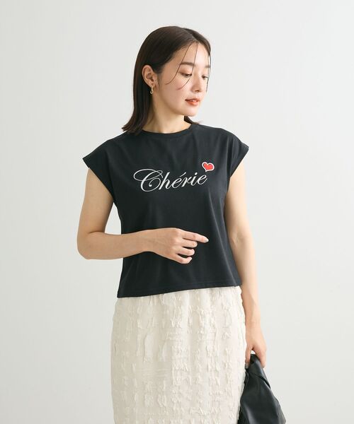 tシャツ モール刺繍フレンチTシャツ レディース キレイめTシャツ】モール刺繍フレンチTシャツ | COLLAGE