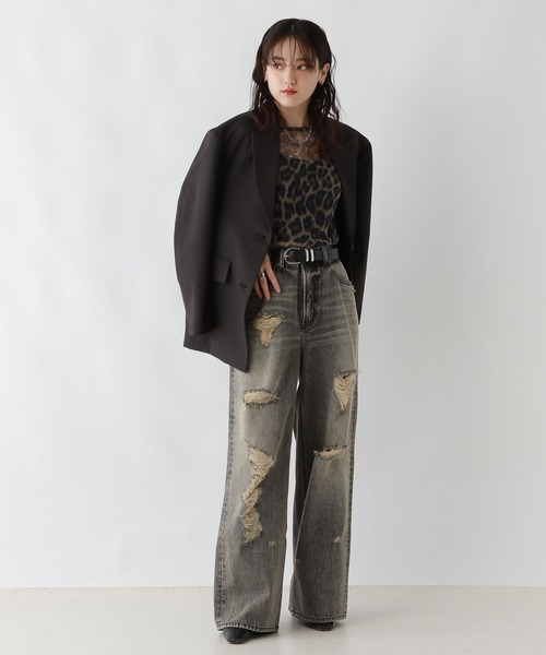 RoomSERVICE RS藤蔓トップス　カットソー　ブルー RoomSERVICE RS藤蔓トップスカットソーブルー