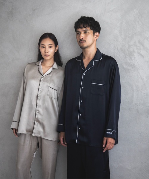 TENTIAL パジャマ BAKUNE Pajamas Satin Long Pants メンズ