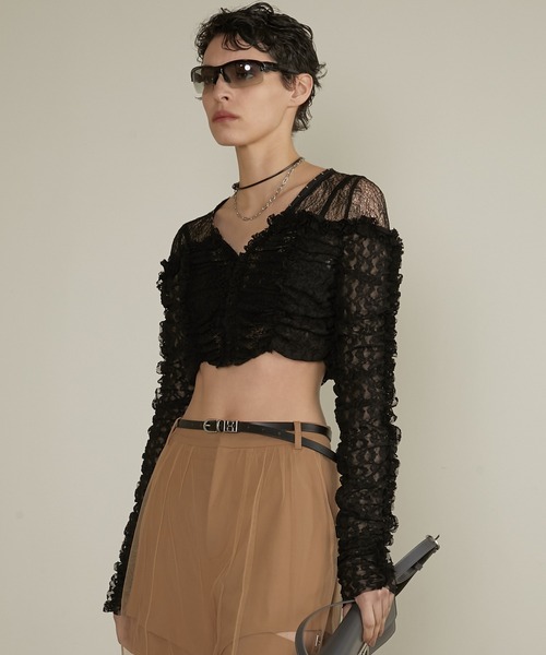 PRANK PROJECT レースギャザートップ PRANK PROJECT レースギャザートップ / Lace Gathered Top レディース
