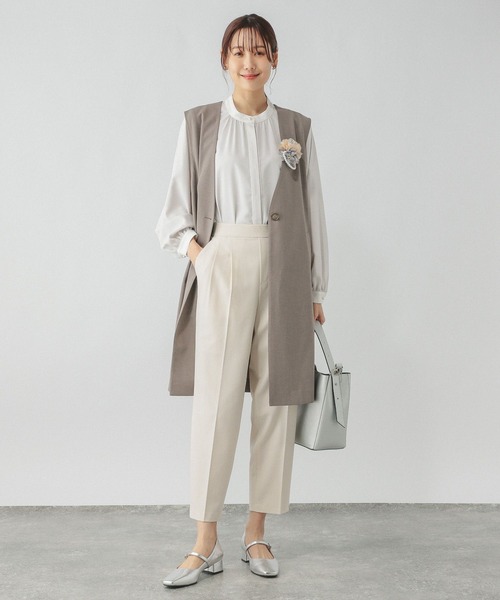 GLOBAL WORK ブラウス シャツ お手入れラクラクパイピング