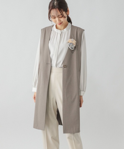 GLOBAL WORK ブラウス シャツ お手入れラクラクパイピング