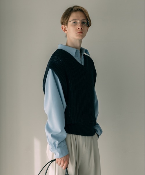 LURAKU ベスト ジレ 「LURAKU」 sheer knit Best / シアーニット
