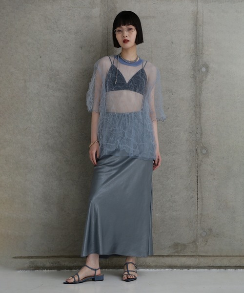 CHIGNON スカート (CHIGNON)ワッシャーサテンマーメイドスカート