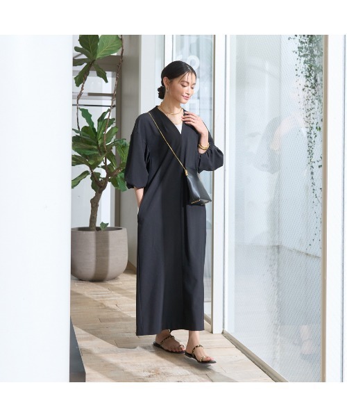 今季【新品タグ付き】Rouge vif la cle タックリラックスワンピース Rouge vif ワンピース 「セットアップ対応」タックリラックス