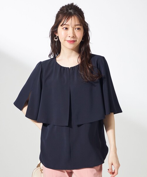any SiS ブラウス シャツ 「洗える」ケープフレアスリーブ