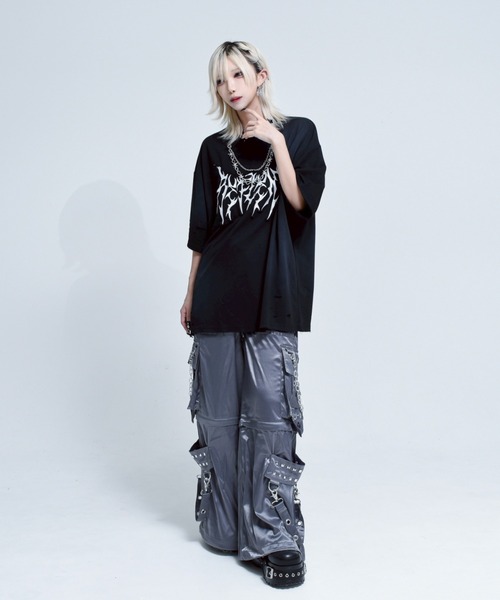 REFLEM【レフレム】チェーン付き顔料加工スウェット半袖Tシャツ