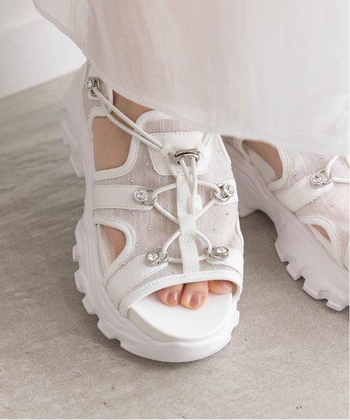 RANDA（ランダ） サンダル ビジューパーツシアースポーツサンダル