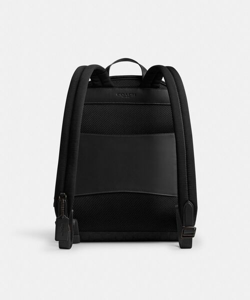 コーチ　リュック　多収納　金ロゴ　レザー　ブラック　黒色 COACH コーチ リュック レザー ブラック バックパック ゴールド